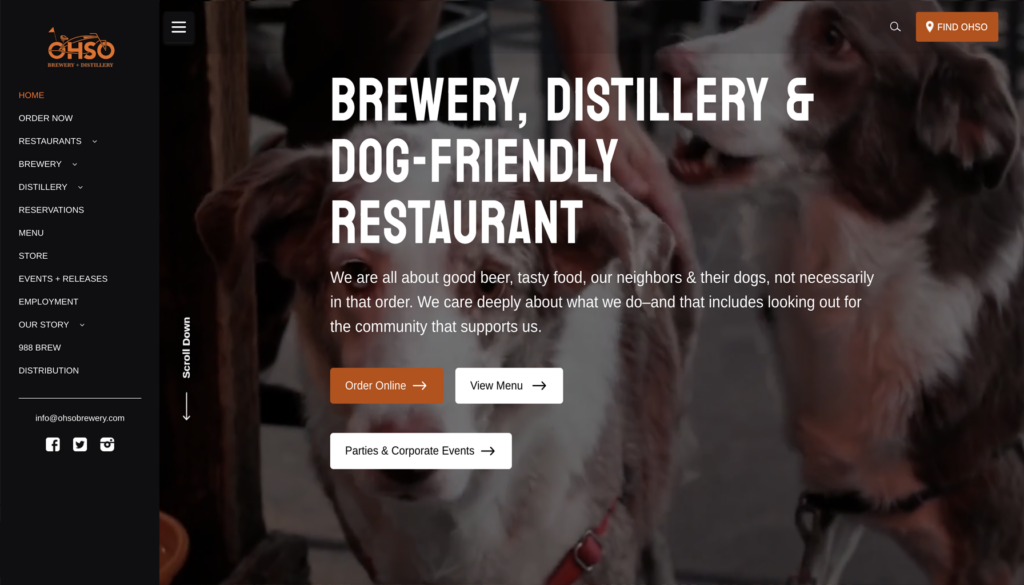 Homepage of O.H.S.O. Brewery