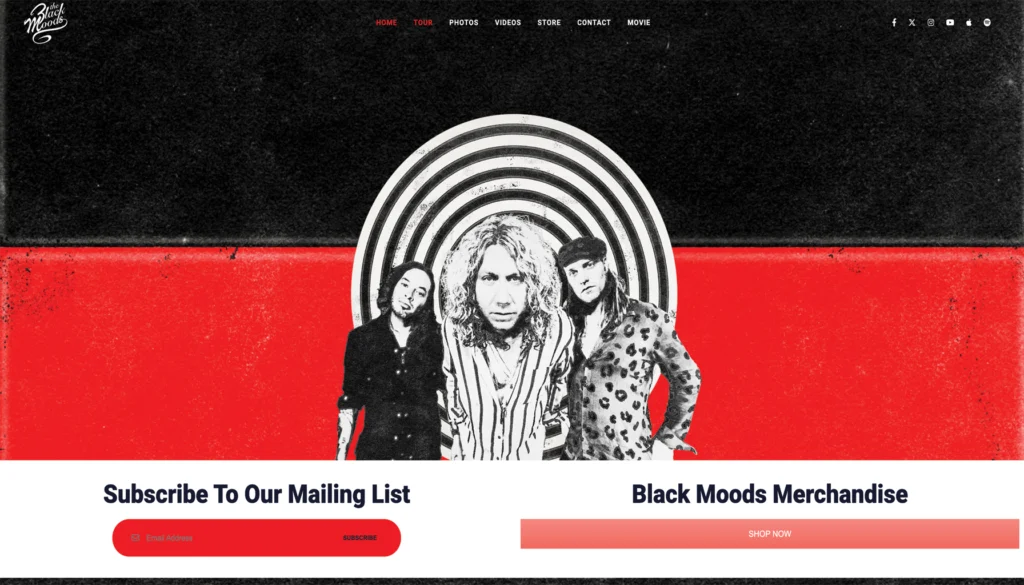 Homepage of The Black Moods